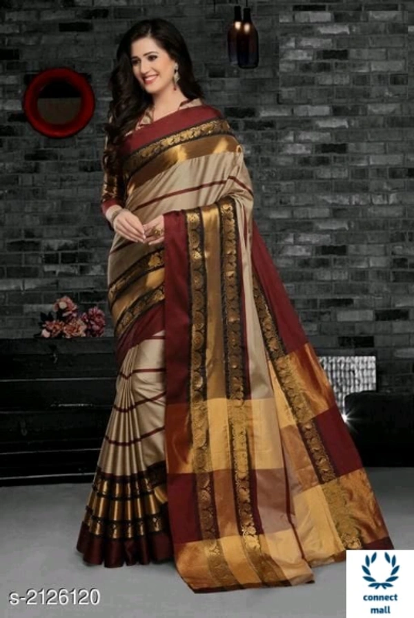 Attractive Soft Cotton Silk Saree - Saree Length-5.5Mtr  Blouse Length-0.8Mtr, Soft Cotton Silk, Zari Work, Pack of :1